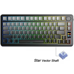 AULA S75 Pro 75% Hot Swappable RGB Backlit Tri Mode Gaming Keyboard Gradient Grey Side-Engraved – Star Vector Switch