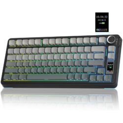 AULA S75 Pro 75% Hot Swappable RGB Backlit Tri Mode Gaming Keyboard Gradient Grey Side-Engraved – Star Vector Switch