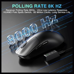 AULA SC680 Tri-Mode PAW3395 Sensor, Adjustable 26000 DPI Wireless Gaming Mouse Black
