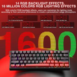 AULA WIN60 HE Max 60% Wired Hall Effect Gaming Keyboard – Black/Red (Wing Chun Switch)