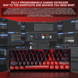 AULA WIN60 HE Max 60% Wired Hall Effect Gaming Keyboard – Black/Red (Wing Chun Switch)