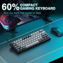 AULA WIN60 HE Pro 60% Wired Hall Effect Gaming Keyboard – Light Grey/Dark Grey (Meteor Switch)