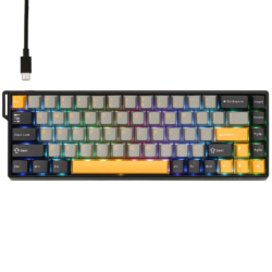 AULA WIN68 HE Max 65% Wired Hall Effect Gaming Keyboard – Grey/Yellow/Black (Wing Chun Switch)