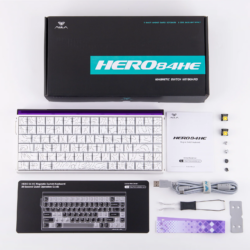 AULA Hero 84 HE Wired Magnetic Gaming Keyboard White Contour Black King Magnetic Switch