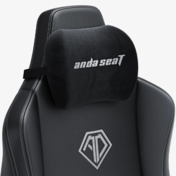 AndaSeat Memory Foam Head Pillow with Adjustable Elastic Strap Black Fabric