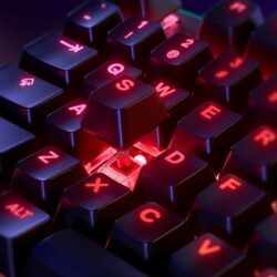 SteelSeries Apex 7 TKL Red Linear Mechanical Gaming Keyboard with Smart Display Black