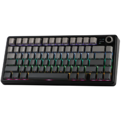 AULA F75 MAX Tri-Mode Mechanical Keyboard with TFT Screen Gradient Grey Side-Engraved Keycaps Reaper Switch