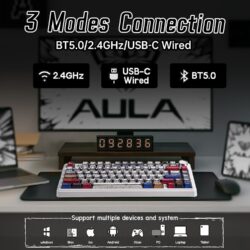 AULA F75 75% Gasket Wireless Mechanical Keyboard Comic keycap Reaper Switch