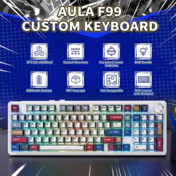 Aula F99 Pro Mechanical Keyboard Comic Keycap Star Vector Switch