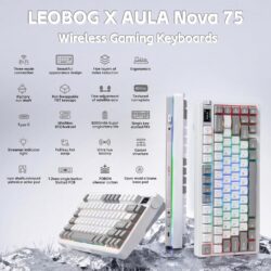 AULA NOVA75 Smart Mechanical Keyboard White + Grey – Star Vector Switch