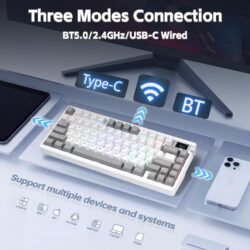 AULA NOVA75 Smart Mechanical Keyboard White + Grey – Star Vector Switch