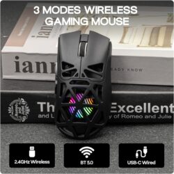Aula SC620 2.4G/USB-C/BT, Adjustable 12,000 DPI, PAW3311 Sensor Wireless Gaming Mouse Black