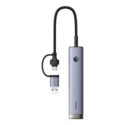 Baseus B0005280B811-13 Hub 4in1 UltraJoy USB-A&USB-C to 4xUSB3.0+USB-C – Grey - Image 2