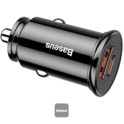 BASEUS 30W USB TYPE C+U CAR CHARGER BLACK - Image 2