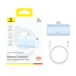 Baseus Compact Fast Charging Type-C Edition 5000mAh 20W Power Bank - Blue - Image 4