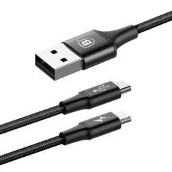 BASEUS RAPID 2IN1 USB TO MICRO+TYPE C CABLE 1M - Image 3