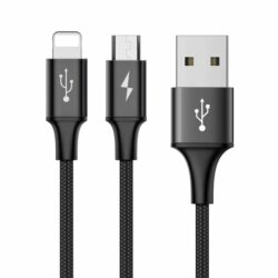 BASEUS RAPID SERIES 2IN1 USB TO IPHONE+MICRO CABLE - Image 2