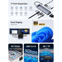 Baseus 11 Port HUB Metal Gleam Series B00030709811-00 - Image 8