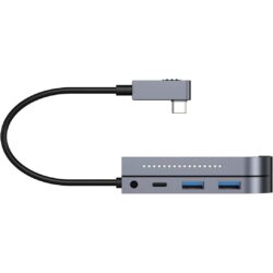 Baseus Bend Angle No.7 Multifunctional Type-C HUB Converter Upgrade Space Gray - Image 5