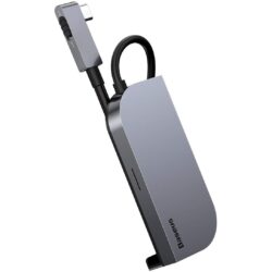 Baseus Bend Angle No.7 Multifunctional Type-C HUB Converter Upgrade Space Gray - Image 2