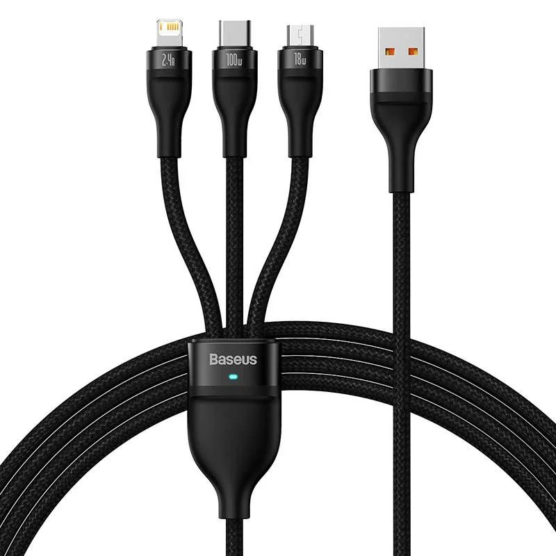 Baseus Cable One For Three-USB-to M+L+C 100W