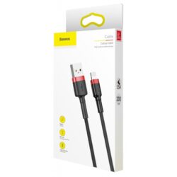Baseus cafule Cable USB For iP 1.5A 2m Red+Black - Image 5