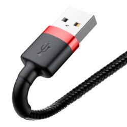 Baseus cafule Cable USB For iP 1.5A 2m Red+Black - Image 2
