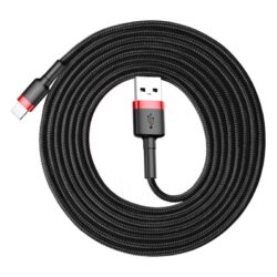 Baseus cafule Cable USB For iP 1.5A 2m Red+Black - Image 4