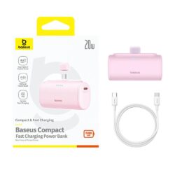Baseus Compact Fast Charging Power Bank Type-C Edition, Pink - Image 5