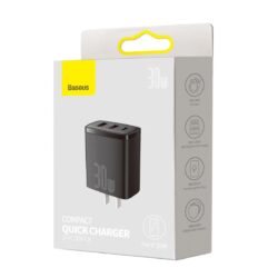 Baseus Compact Quick Charger 2U+C 30W CN Black - Image 12