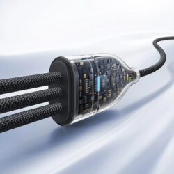 Baseus Flash Series 3 One- for-three Fast Charging Cable Type-C to C+C+L 100W 1.5m Cluster Black - Image 7