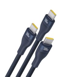 Baseus Flash Series 3 One- for-three Fast Charging Cable Type-C to C+C+C 100W 1.5m Deepsea Blue - Image 2