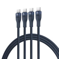 Baseus Flash Series 3 One- for-three Fast Charging Cable Type-C to C+C+C 100W 1.5m Deepsea Blue - Image 4