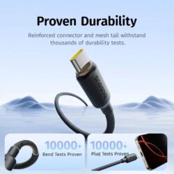 Baseus Foamed Silicone Fast Charging Data Cable USB-C to USB-C 100W Black 2m - Image 3