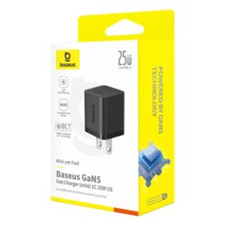 Baseus GaN5 Fast Charger(mini) 1C 25W US Cluster Black (P1011090B113-01) - Image 6
