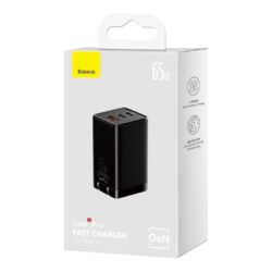 Baseus GaN5 Pro Fast Charger 2C+U 65W CN Black (Include: Baseus Xiaobai series fast charging Cable Type-C to Type-C 100W (20V/5A) 1m Black） - Image 9