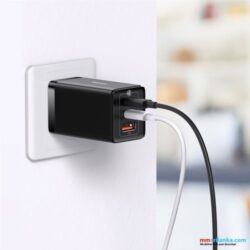 Baseus GaN5 Pro Fast Charger 2C+U 65W CN Black (Include: Baseus Xiaobai series fast charging Cable Type-C to Type-C 100W (20V/5A) 1m Black） - Image 8