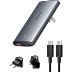 Baseus GaN5 Pro Ultra-Slim Fast Charger C+U 65W (Overseas Edition) Gray - Image 2