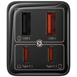 Baseus GaN6 Pro Fast Charger 2C+2U 65W US with USB-C/USB-C Cable - Image 6