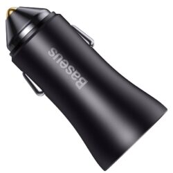 Baseus Golden Contactor Max Fast Car Charger USB + USB Type C 60 W Quick Charge Dark Grey (CGJM000113) - Image 4