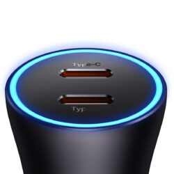 Baseus Golden Contactor Pro Dual Fast Charger Car Charger C+C 40W Dark Gray - Image 6