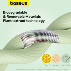 Baseus Habitat Series Fast Charging Cable Type-C to iP 20W 2m Natural Green - Image 6