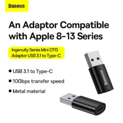 Baseus Ingenuity Series Mini OTG Adaptor USB 3.1 to Type- C  Black - Image 3