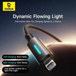 Baseus Lit Button-Control Fast Charging Data Cable USB-C to iP 20W 2m - Image 5