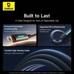 Baseus Lit Button-Control Fast Charging Data Cable USB-C to iP 20W 2m - Image 6