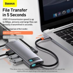 Baseus Metal Gleam Series 8 in 1 Type-C Multifunctional Hub CAHUB-CV0G - Image 14