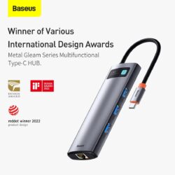 Baseus Metal Gleam Series 8 in 1 Type-C Multifunctional Hub CAHUB-CV0G - Image 11