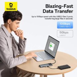 Baseus Metal Gleam Series II Screen-off Button 10-in-1 USB Hub - B00061800813-01 - Image 2