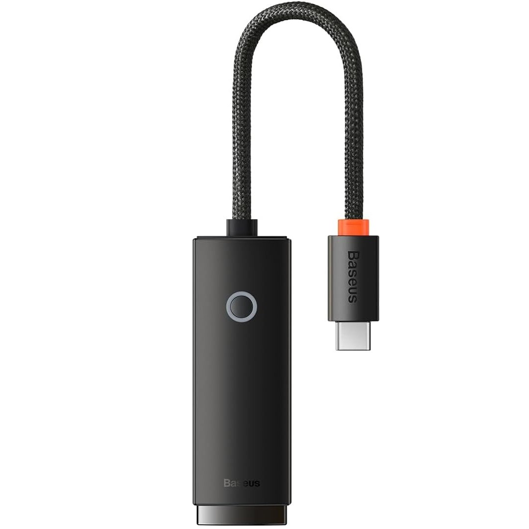 Baseus Network Adapter Lite Series External USB Type-C to RJ-45 up to 1Gbps ( (5) Baseus Network Adapter Lite Series External USB Type-C to RJ-45 up to 1Gbps (1000Mbps) Black (WKQX000301) - Image 1