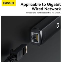 Baseus Network Adapter Lite Series External USB Type-C to RJ-45 up to 1Gbps (1000Mbps) Black (WKQX000301) - Image 6